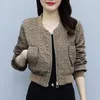 Женские куртки, весенне-осенняя куртка с длинным рукавом, женские короткие топы, корейское модное пальто на молнии, однотонное повседневное свободное