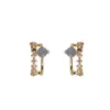 Double Layers Stud Earrings for Women Girls Exquisite Zircon Small Cat Eye Stone Daily Earring Fashion Jewelry Wholesale YME109