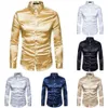 Stylish White Silk Satin Shirt Men Chemise Homme 2019 Casual Long Sleeve Slim Fit Mens Dress Shirts Business Wedding Male Shirt Y12979