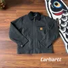 Carhart detroit ceket yaka yıkanmış eski iş ceket retro ceket gevşek fermuarlı ceket pamuk ceket erkekler bombacı fermuar pamuk ceket erkekler için