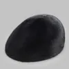 Berets Winter Men's Thermal Fur Beret Luxury Imported Mink High Quality Outdoor Cold Protection Flat-brimmed Cap