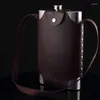 Hip Flasks Outdoor Wine Pot Portable Flask Metal With Leather Cover Stainless Steel Big Capacity 1800ml High Quality