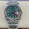 Clean CF 126234 VR3235 Relógio automático unissex masculino feminino relógio 36mm canelado verde mostrador marcadores 904L Jubileesteel pulseira Super Edition eternitywatches