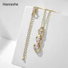 Hänge halsband Hanreshe guldfärg kubik zirkoniumhalsband Dainty Infinity Simulated Crystal Fashion smycken Kvinnor gåva