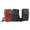 Waist Bags Mobile Phone Bag Multifunctional Leather Belt Retro Men's Cellphone Loop Holster Pouch Multi Layer