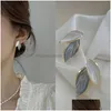 Boucle d'oreille d'été à la mode en métal frais belle douce feuille grise boucles d'oreilles pour les femmes bijoux de mode Dhgarden Otiuf