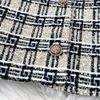 Sonbahar ve Kış 2023 Küçük Koku Tarzı Retro Yuvarlak Boyun Tek Göğüslü Dokuma Tweed Ceket Kadınlar Günlük Ceket Üstü