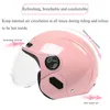 Caschi da ciclismo Donne elettriche Casco da motociclista Ciclomotore con visiere Rosa Estate Per Vespa Bicicletta da uomo Bici da moto Casco di sicurezza a faccia aperta 231012