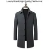 Misturas de lã masculina 2023 primavera en ervilha casaco outono longo jaqueta homem cashmere mistura casaco ao ar livre 231011