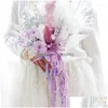 Fleurs décoratives Style de goutte d'eau naturelle Bouquet de mariée Boho Mariage Fleurs séchées Pampas Bouquets Tenant des arrangements Accueil Dhhti