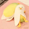 Julleksakstillbehör Duck Plush Soft Cartoon Sleeping Fymed Fruits Toy Home Soffa Bed Decoration Girl Gifts R231012