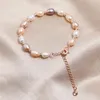 Braccialetti con ciondoli Bracciale con perle d'acqua dolce naturali per ragazze Stargirl Choice Day Accessori donna dorati