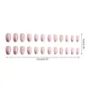 Falska naglar kit 24 bitar naken rosa akryl falskt ingen lim 12 storlekar full täck naglar tryck på droppe