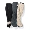Calças masculinas à prova de vento para baixo calças de inverno homens cashmere engrossar sweatpants esportes ao ar livre velo quente joggers calças calças masculinas plus size 231012