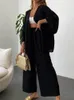 Lässige Kleider 2023 Sommer Damen Leinen Hosenanzug mit Bluse Lose Zweiteiliges Set für elegante Outfits Baumwollhosen Trainingsanzug