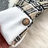 Sonbahar ve Kış 2023 Küçük Koku Tarzı Retro Yuvarlak Boyun Tek Göğüslü Dokuma Tweed Ceket Kadınlar Günlük Ceket Üstü