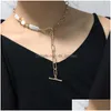 ヴィンテージIrregar Slub Pearls for Women Punk Love Couples Choker Lock Chain Necklace Boho Jewelry Collier 2021 DHGARDEN OTGPX