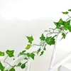 装飾的な花2.1mアイビーグリーンの偽の葉ガーランド植物のブドウの葉の家の装飾吊り下げ角弦壁人工植物
