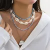 Pendentif Colliers PuRui Bohême Shell Collier pour femmes Mélanger Couleur Acrylique Perles De Rocaille À La Main Strand Bijoux Bijoux Sur Le Cou Fête