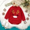 Cardigan Christmas Baby Girls Boys Knit Clothes Romper Cartoon Elk Long Sleeve Crew Neck Print Knitwear Bodysuit born Infant Playsuit 231012