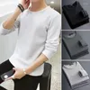 Camisetas para hombre, ropa interior térmica gruesa de terciopelo, camisa de fondo, Tops deportivos cálidos con cuello redondo para invierno, ropa térmica