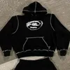 Kvinnors hoodies y2k American Retro Gothic Streetwear hip-hop punk tröja emo tryckt pullover casual lös hoodie byxor kvinnliga män kläder