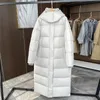 Parkas pour femmes de haute qualité femmes blanc canard vers le bas veste à capuche hiver à capuche longue pardessus longueur cheville mode super épaissir chaud vêtements de neige 231011