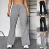 Pantalones de mujer Pantalones de chándal informales para mujer, pantalones de Yoga finos, pantalones de entrenamiento de cintura alta, pantalones deportivos con cordón