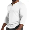 Men's T Shirts 2023 Winter Foreign Trade Clothing European And American T-shirt Long Sleeved Bottom Coat Henley Shirt