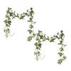 Decorative Flowers Rose Vine Artificial Garland Hanging Silk Greenery For Wedding Party Flower Heads Weddings