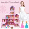 Dolls Kids Toy Simulation Doll House Villa Set Pretend Play Assembly Toys Princess Castle Bedroom Girls Gift For Children 231012