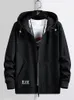 Kvinnors hoodies tröjor Spring Autumn Men's Zip Up Hoodie Coats Streetwear Black Grey Hooded Loose Man Cotton Casual Tops Plus Size 8xl 231011