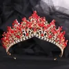 Baroque Princess Queen Handmade Beads Crystal Bridal Tiaras Crowns Luxury Headwear Diadem Wedding Hair Dress Jewelry