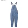 Men's Jeans Denim Trousers Fashion Long Overalls Pure Color Jeans With Pocket Adjustable Strap Overalls Man Clothing Ropa De HombreL231011