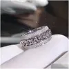 Anelli nuziali Victoria Wieck Vecalon Scintillanti gioielli di lusso 925 Sterling Sier Pave Tiny White Sapphire Cz Diamond Donne Wedding Jewe Dhpyk