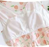 Vêtements de nuit pour femmes imprimé floral été chemise de nuit femmes o-cou sans manches coton soie lâche robe de nuit décontractée douce dessin animé kawaii mince