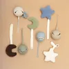 Fopspeenhouders Clips# Handgemaakte babyfopspeenclip Sherpa Star Moon Baby geboren fopspeenketting Siliconen tepel Fopspeen Dummy houder Babyaccessoires 231012