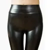 Sexy Hohe Taille Sommer Schwarz Bleistift Push-Up Hosen PU Leder Leggings Frauen Dünne Stretchy Casual Hosen