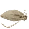 Cadeau Wrap Sacs de jute naturels Sacs de bonbons Cadeau de mariage Pochette de faveur de mariage Jute Hessian Dstring Sack Petit 50PC Home Garden Fête Supp Dhkmf