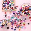 Teethers Toys 14mm 50PcsLot Silicone Beads Fivepointed Star Shape Baby Teether Chew Pacifier Clip Chain Accessoies Silico Beads BPA Free 231012
