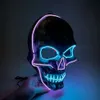 Máscara de calavera con alambre Led para fiesta, decoración de Halloween, máscara de calavera con luz Led brillante