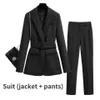 Calças femininas de duas peças roxas longas mulheres blazer e calças 2 peças conjunto terno de duas peças com cinto outono escritório preto casaco faixas negócios S-4XL 231011