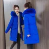 Casacos de Trench das Mulheres TFETTERS Marca Roupas de Inverno Mulheres Moda Coreana Sólida Casaco Com Capuz Casual Slim Fit Manga Longa Outerwear Quente