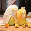 Julleksakstillbehör Duck Plush Soft Cartoon Sleeping Fymed Fruits Toy Home Soffa Bed Decoration Girl Gifts R231012