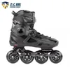 Inline Roller Skates Sepatu Roda Hitam Ungu Asli Profesional Sepatu Patins 4 Sneakers Latihan Geser Slalom Ukuran 35 Hingga 44 231012