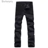 Calças de brim masculinas plus size 38 40 magro estiramento em linha reta versão clássica de simples preto denim calças marca roupas l231011