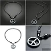 Pendant Necklaces Black Magnetite Peace Symbol Pendant Necklace Health Magnetic Buckle Necklaces For Women Children Fashion Jewelry Wi Dhwhs