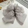 Hair Clips Chiffon Bow Banana Clip High Grip Female Vintage Vertical Claw Top Headdress 2023