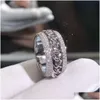 Wedding Rings Victoria Wieck Vecalon Sparkling Luxury Jewelry 925 Sterling Sier Pave Tiny White Sapphire Cz Diamond Women Wedding Jewe Dhpyk