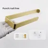 Towel Racks Golden Bathroom Towel Holder Rack Bar Kitchen Roll Paper Hand Towel Hanger Self Adhesive Storage Shelf Home Organizer No Drill 231012